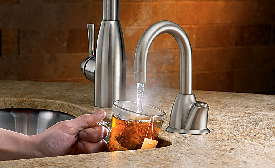 kitchen sink with hot water dispenser