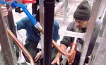A pair of contractors talk over the uses of PEX and accompanying bracketry during a visit to Uponor’s booth at the AHR Expo in Las Vegas, Jan. 31-Feb. 1