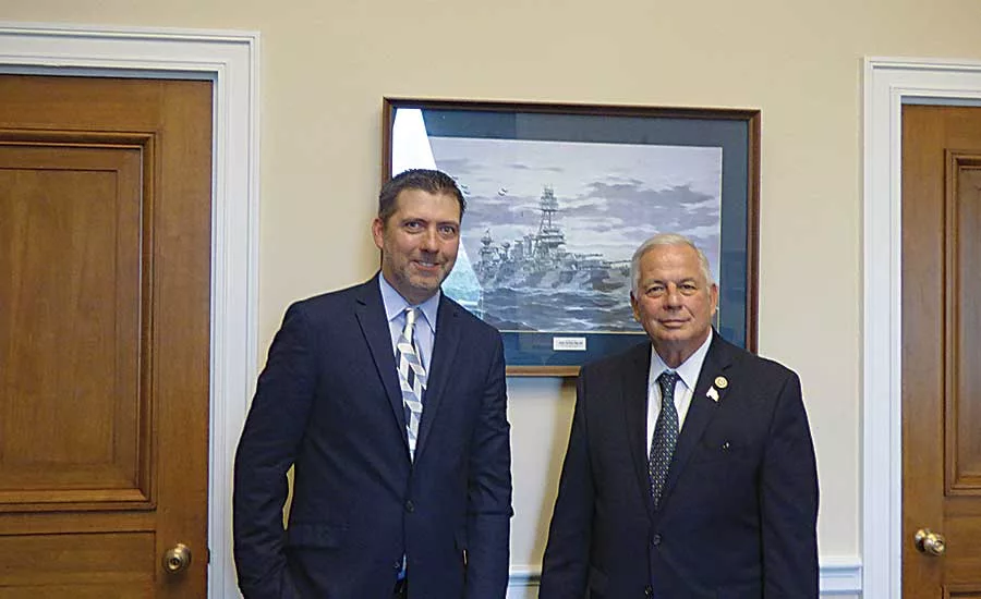 Supply House Times Chief Editor Mike Miazga (left) with Texas Representative Gene Green in Washington, D.C.