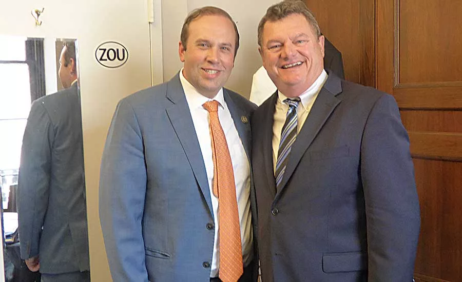 Milford Supply’s Tim Milford (right) meets with Missouri Representative Jason Smith