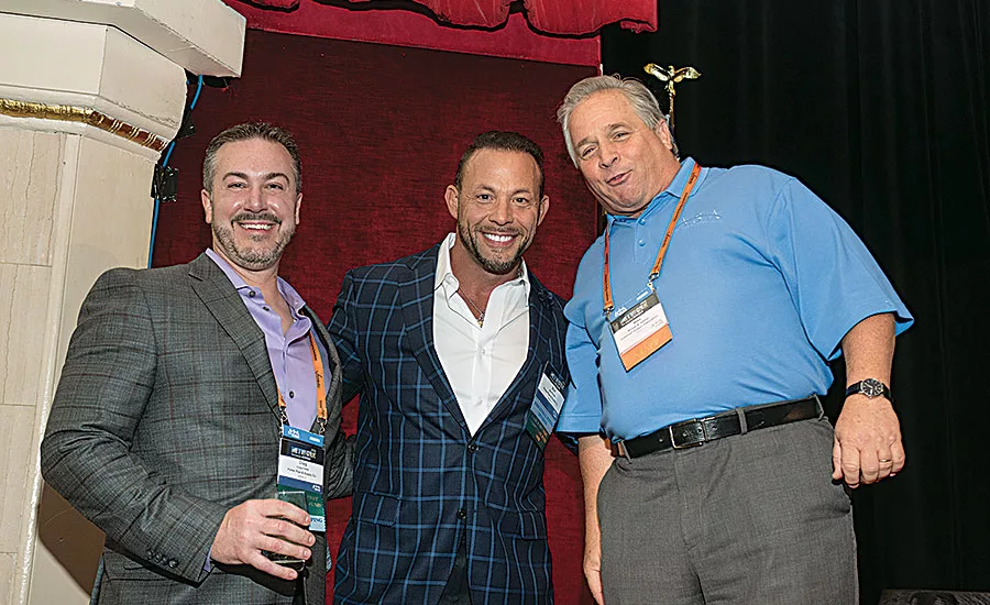 Porter Pipe & Supply’s Craig Costa (left) and Bud Porter with ASA Executive Vice President Mike Adelizzi (right)