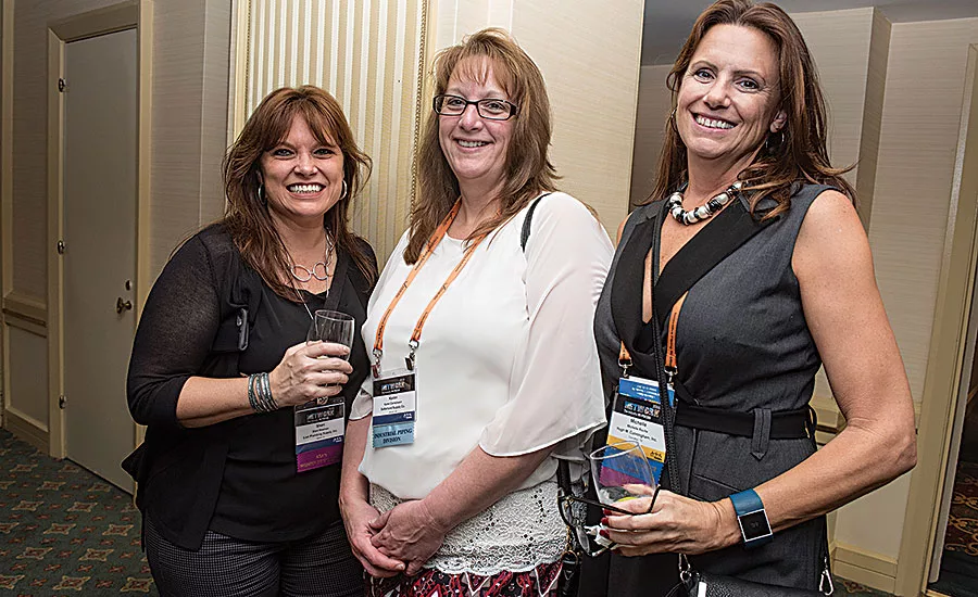 From left: Sheri Newman (Lion Plumbing Supply), Karen Cornelissen (Satterlund Supply) and Michelle Roche (Hugh M. Cunningham). Photo by Bob Levy and Courtesy of ASA