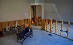 Drywall repair on flooded buildings after Hurricane Harvey