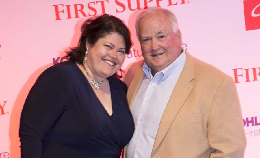 Keeney Mfg. Co.’s Karen Fox (left) with Kelly Michel of manufacturers rep