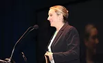 Laura Bigge receives the American Flag Award