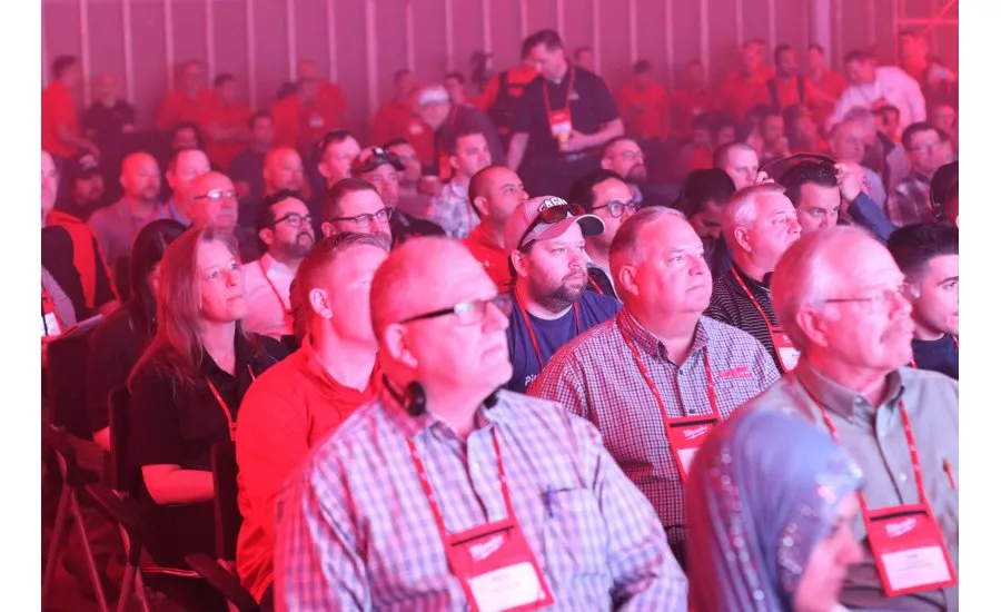 Contractors and members of the media attend Milwaukee Tool’s 2018 New Product Symposium May 2 in Milwaukee