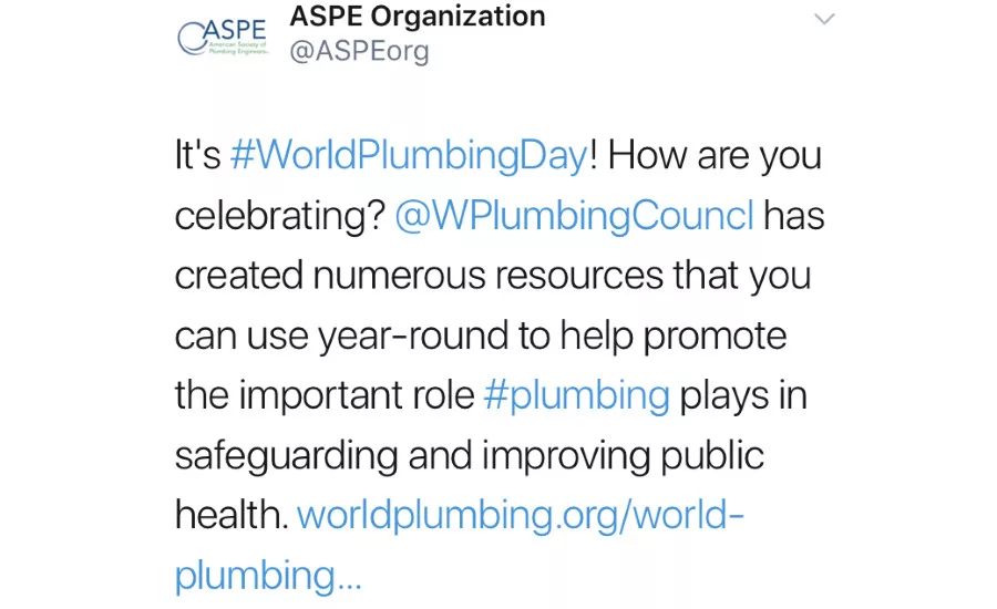 World Plumbing Day 2019 tweets