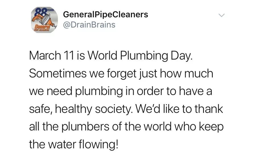 World Plumbing Day 2019 tweets
