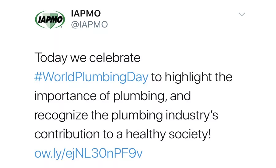 World Plumbing Day 2019 tweets