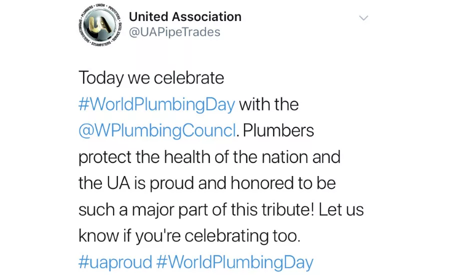 World Plumbing Day 2019 tweets