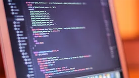 Coding text on a computer screen. 