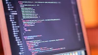Coding text on a computer screen. 