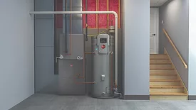The Rheem Maximus Super High Efficiency Gas Water Heater with LeakSense