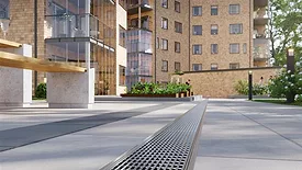 The BLÜCHER Linea trench drain.  