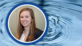 A photo of Spenser Johnson, with water surrounding it. 