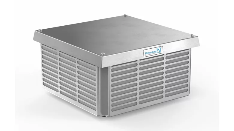 The new Pfannenberg NEMA 3R certified PTF 1200 top-mounted filter fan.