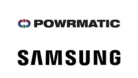 The Samsung and Powrmatic logos.