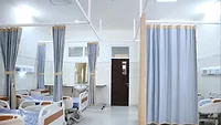 A hospital room. 