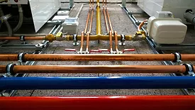 Hot water pipes