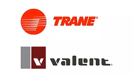 The Trane and Valent logos. 