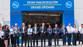 The ribbon cutting ceremony of the new manufacturing plant for BAC. 