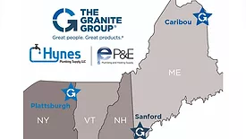 A map showing the locations of The Granite Group. 