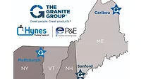 A map showing the locations of The Granite Group. 