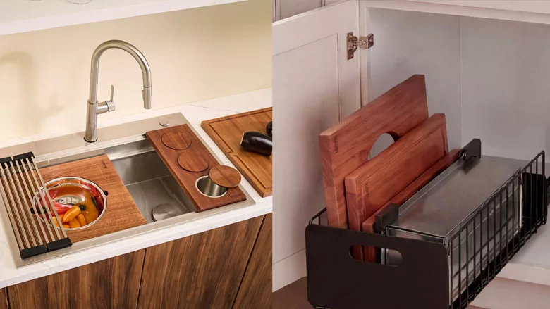 Ruvati LedgeFit Workstation Accessories & Under-Sink Accessory Organizer