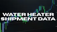 Water Heater Shipments Stay Under Pressure Through May An infographic with "Water Heater Shipment Data" over a chart.