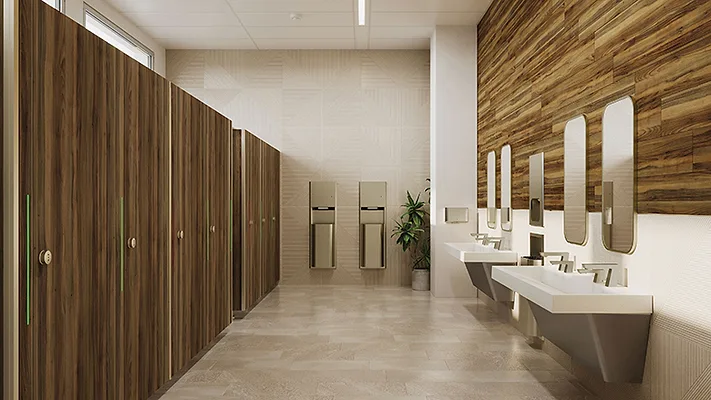 A commercial bathroom.