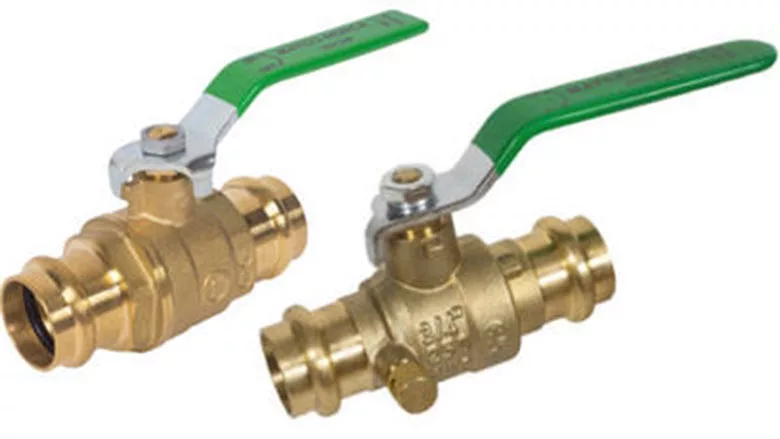 Lead-free press ball valve