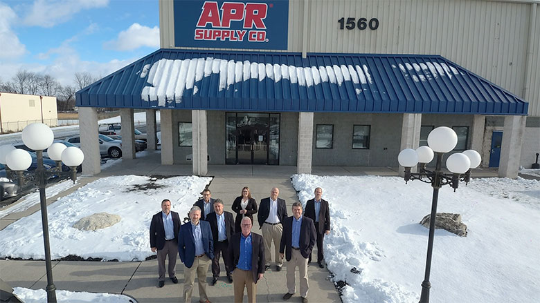 APR Supply Co. executive team outside of its central distribution center