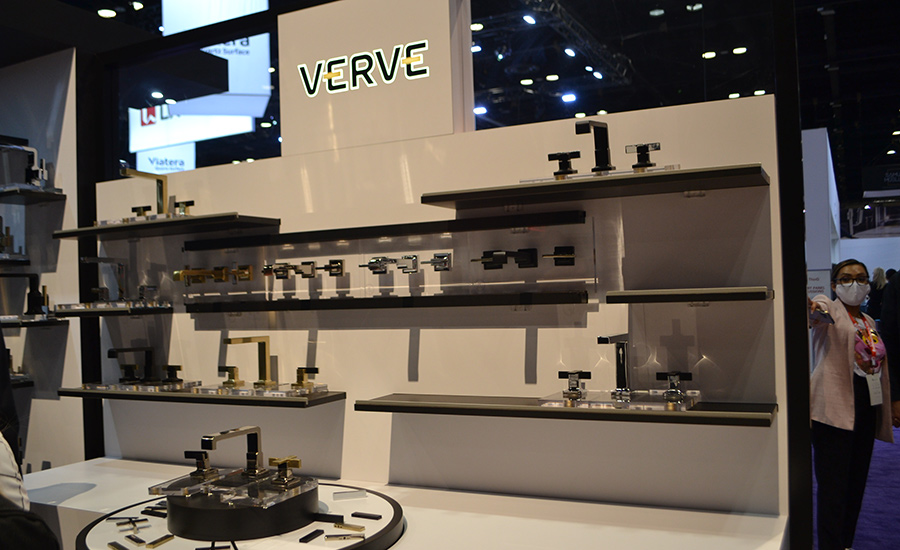 Pfister showcased its VERVE interchangeable faucets