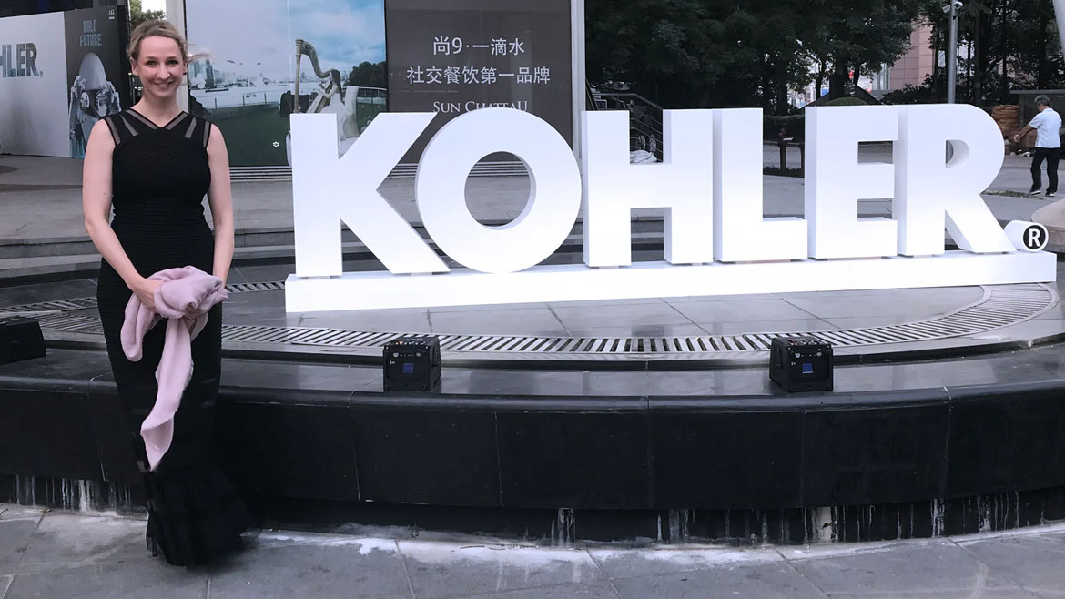 Katie Poehling Seymour at Kohler's facility in Asia