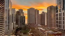 Sunrise from the view at the Farimont Millinnium Park hotel in Chicago