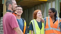 employees smiling laughing