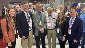 SHT 1223 Heating Help Column feature image: From left, Natalie Forster, chief editor, Dan Holohan, John Siegenthaler, Dave Yates, Nicole Krawcke, chief editor, Dan Asheneden, group publisher.