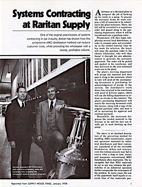 Raritan Group was first featured in Supply House Times nearly 50 years ago.