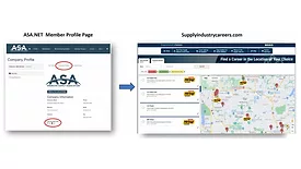 ASA.Net Member profile page and SupplyIndustryCareers.com locator page