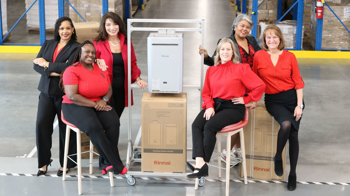 Rinnai America Corporation group photo of women in the company