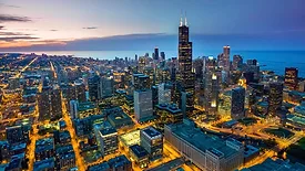 AHR Roundup feature image  of Chicago skyline at night