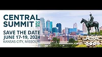 Central Summit 2024 in Kansas City, MO A save-the-date promo for Central Summit 2024 in Kansas City, MO. Image has a cityscape in the background, the ASA website, logo, and social media icons on the lower right-hand side.