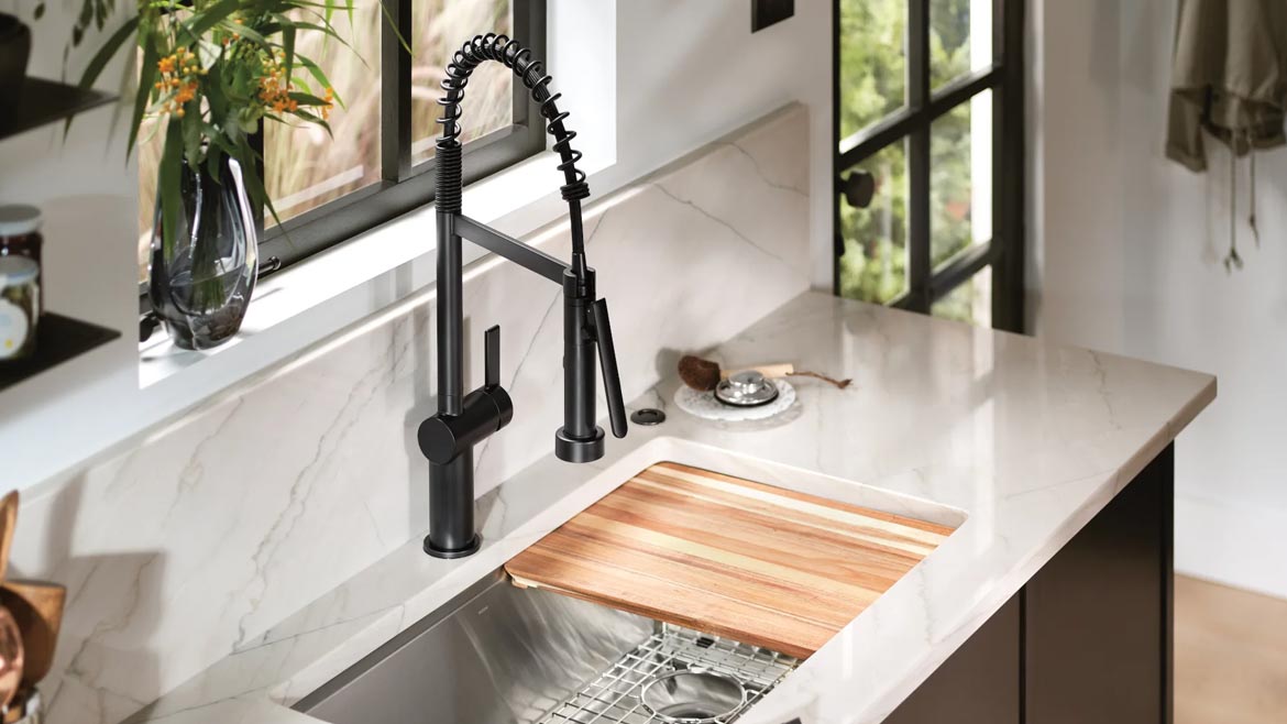 View of a workstation sink.