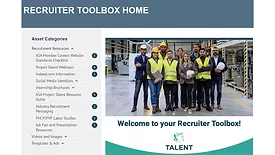 Project Talent Recruiter Toolbox homepage