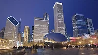 Screenshot of Cloud Gate (Bean) sculpture in the Millenium park in Chicago.