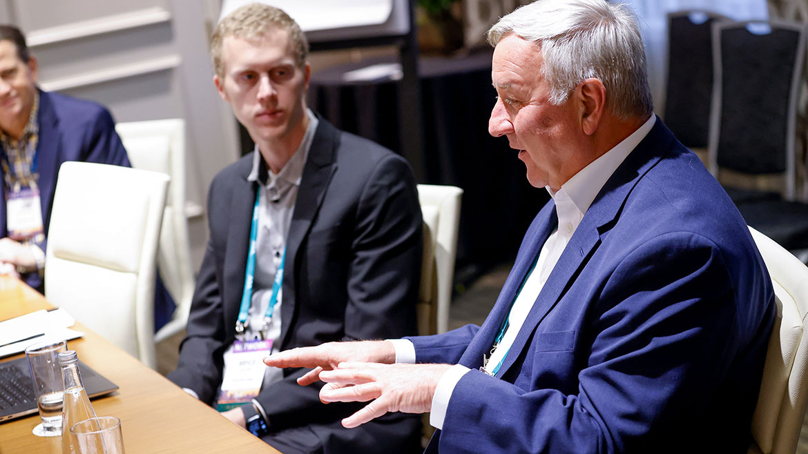 The Collins Companies’ Paul Andruszkiewicz (right) and Hirsch Pipe & Supply's Bryce Moore