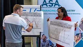 Benn Harms (Plumbing and Heating Wholesale) and Alexis Davis (Rinnai). Photo by Will Chu courtesy of ASA