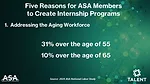 Screenshot of ASA Internship Program video: Addressing the Aging Workforce