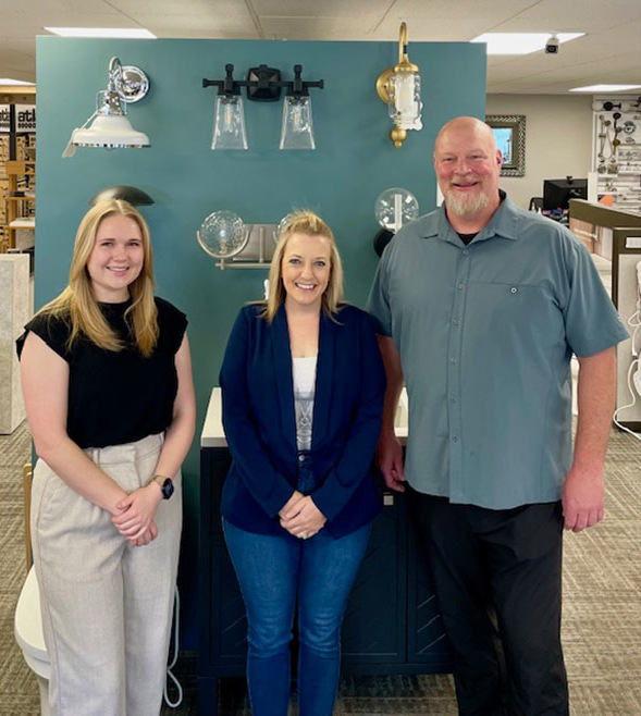 Lincoln showroom team, left to right: Addison Johnson, Briana Scheef, and Tim Worthy.