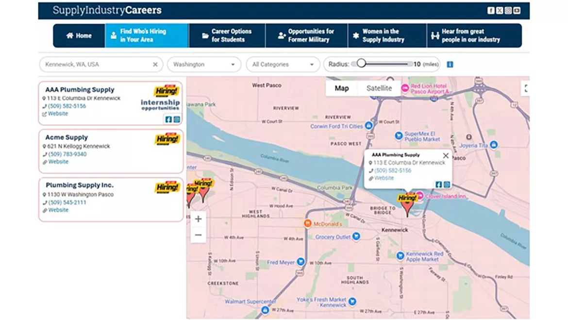 One key benefit of Supplyindustrycareers.com for ASA members is an interactive map where job seekers can look for opportunities in the U.S. locations of their choice.